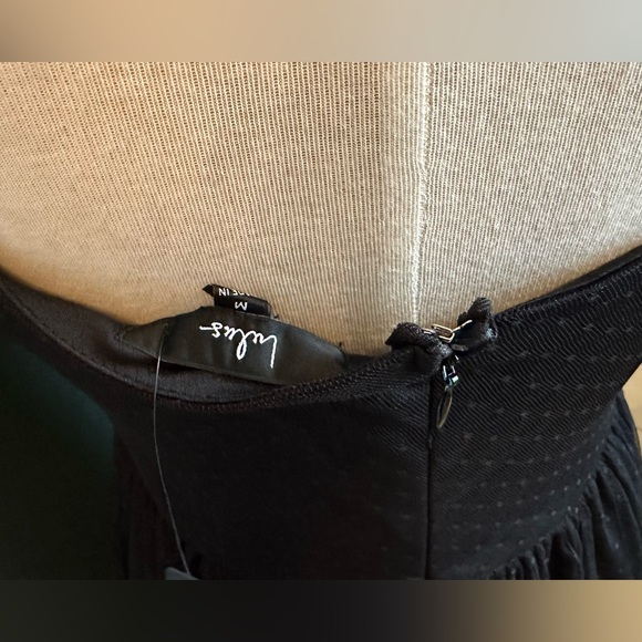 DRESS w/ POCKETS!! Black Tulle Bustier Swiss Dot Midi Dress -Elegant & Romantic - Picture 12 of 12